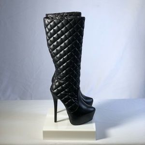 Black, platform, motto boots! Ferocious!